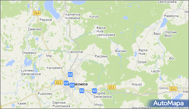 mapa Paczewo, Paczewo na mapie Targeo