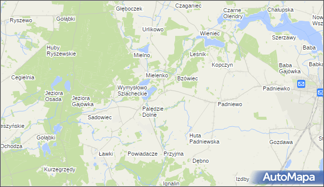 mapa Palędzie Kościelne, Palędzie Kościelne na mapie Targeo