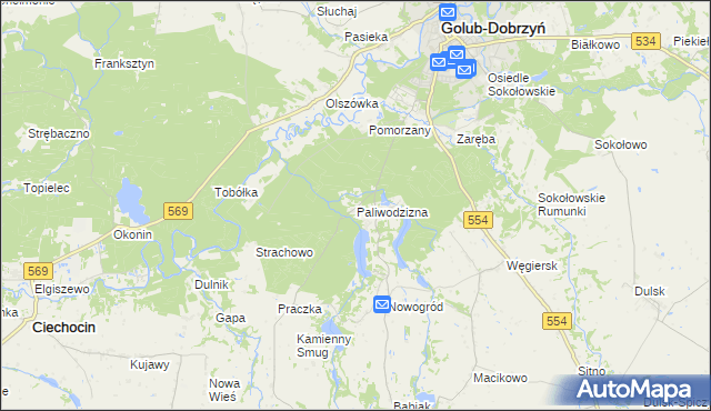 mapa Paliwodzizna, Paliwodzizna na mapie Targeo