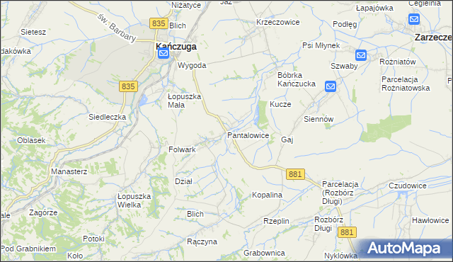 mapa Pantalowice, Pantalowice na mapie Targeo