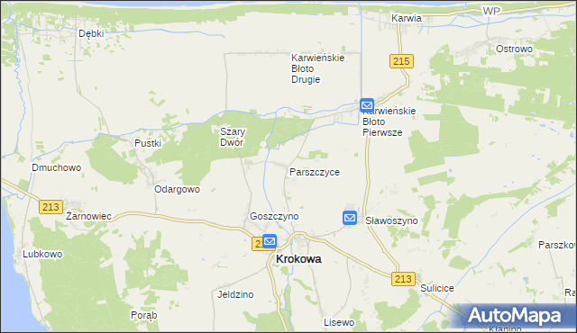 mapa Parszczyce, Parszczyce na mapie Targeo