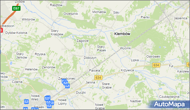 mapa Pasek gmina Klembów, Pasek gmina Klembów na mapie Targeo