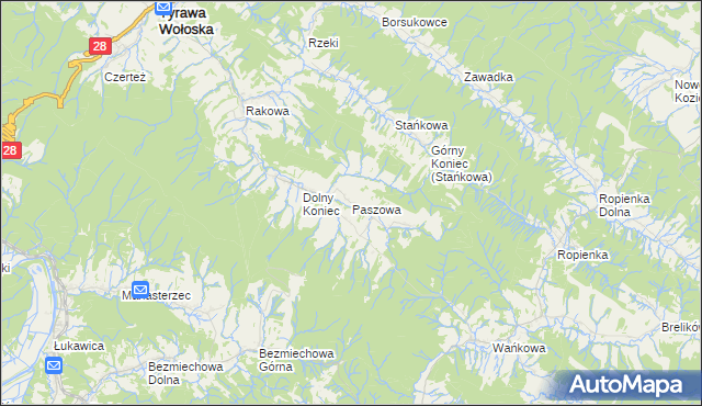 mapa Paszowa, Paszowa na mapie Targeo