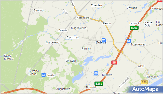 mapa Pauliny, Pauliny na mapie Targeo