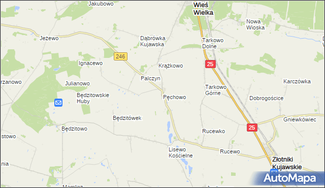 mapa Pęchowo, Pęchowo na mapie Targeo