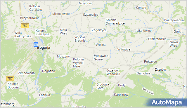 mapa Pęcławice Górne, Pęcławice Górne na mapie Targeo