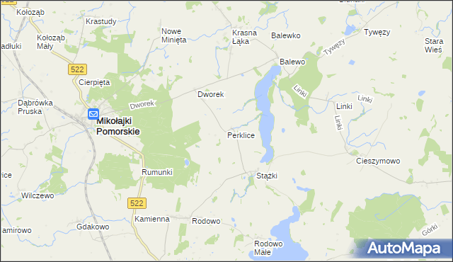 mapa Perklice, Perklice na mapie Targeo