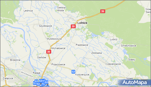 mapa Piastowice gmina Lubsza, Piastowice gmina Lubsza na mapie Targeo