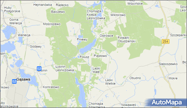 mapa Piastowo gmina Gąsawa, Piastowo gmina Gąsawa na mapie Targeo