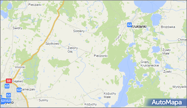 mapa Pieczonki, Pieczonki na mapie Targeo