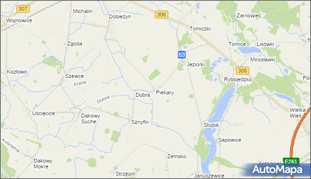 mapa Piekary gmina Stęszew, Piekary gmina Stęszew na mapie Targeo