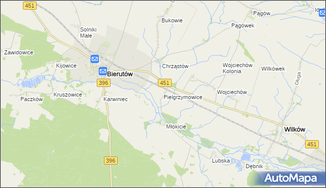 mapa Pielgrzymowice gmina Wilków, Pielgrzymowice gmina Wilków na mapie Targeo