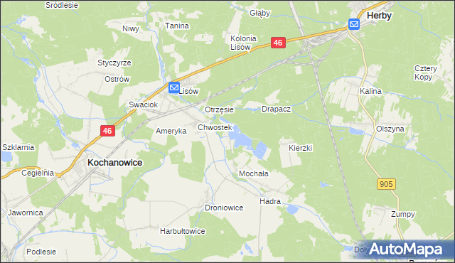 mapa Piłka gmina Herby, Piłka gmina Herby na mapie Targeo