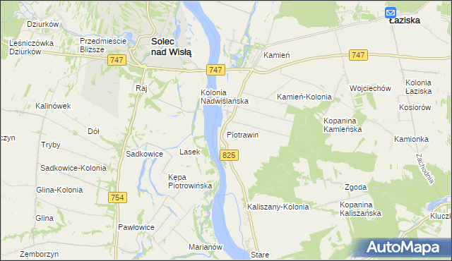 mapa Piotrawin gmina Łaziska, Piotrawin gmina Łaziska na mapie Targeo