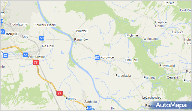 mapa Piskorowice, Piskorowice na mapie Targeo