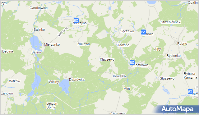 mapa Płaczewo gmina Gniewino, Płaczewo gmina Gniewino na mapie Targeo