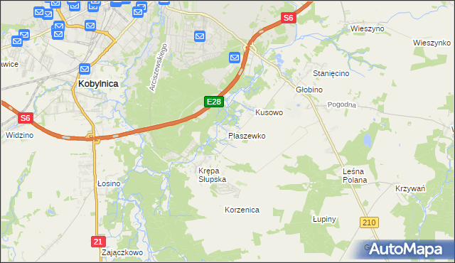 mapa Płaszewko, Płaszewko na mapie Targeo