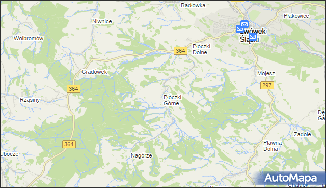 mapa Płóczki Górne, Płóczki Górne na mapie Targeo