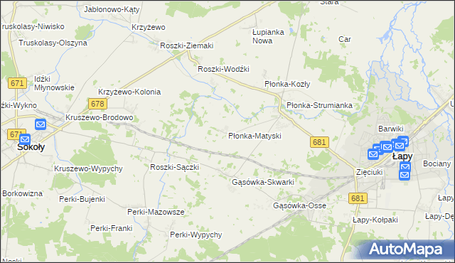 mapa Płonka-Matyski, Płonka-Matyski na mapie Targeo