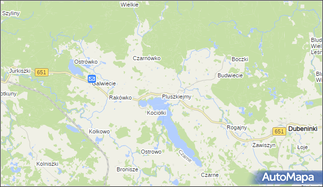 mapa Pluszkiejmy, Pluszkiejmy na mapie Targeo