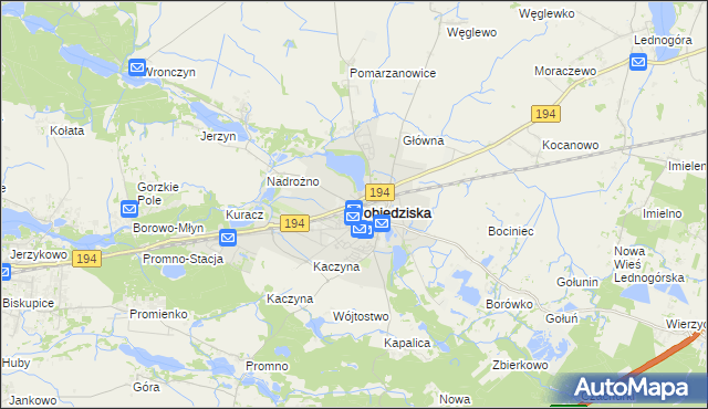 mapa Pobiedziska, Pobiedziska na mapie Targeo