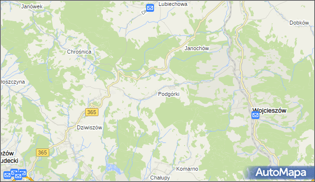 mapa Podgórki gmina Świerzawa, Podgórki gmina Świerzawa na mapie Targeo