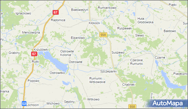 mapa Podkłokock, Podkłokock na mapie Targeo