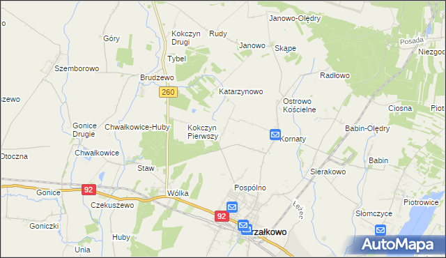 mapa Podkornaty, Podkornaty na mapie Targeo