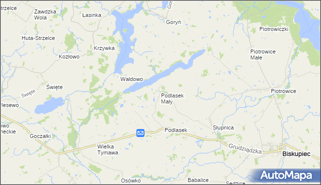 mapa Podlasek Mały, Podlasek Mały na mapie Targeo