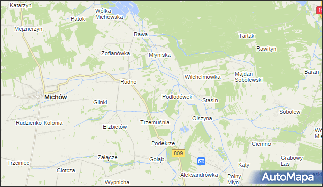 mapa Podlodówek, Podlodówek na mapie Targeo