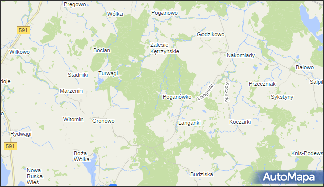 mapa Poganówko, Poganówko na mapie Targeo