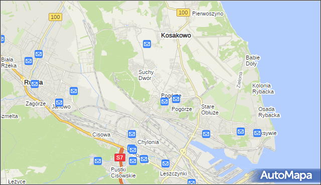 mapa Pogórze gmina Kosakowo, Pogórze gmina Kosakowo na mapie Targeo