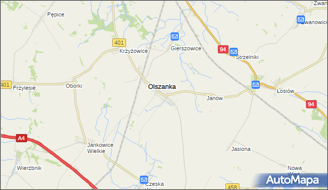 mapa Pogorzela gmina Olszanka, Pogorzela gmina Olszanka na mapie Targeo