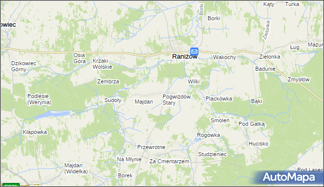 mapa Pogwizdów Stary, Pogwizdów Stary na mapie Targeo