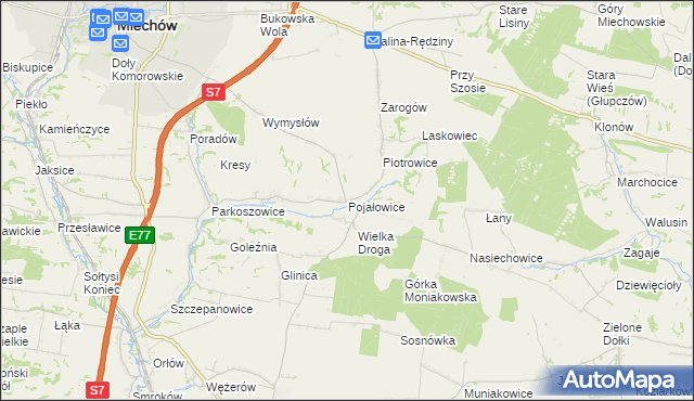 mapa Pojałowice, Pojałowice na mapie Targeo