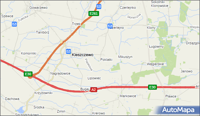 mapa Poklatki, Poklatki na mapie Targeo