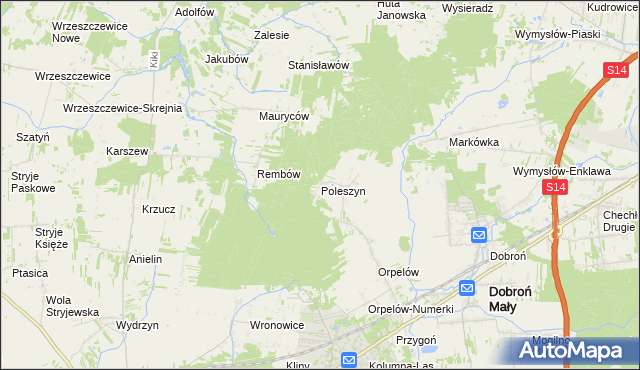 mapa Poleszyn, Poleszyn na mapie Targeo