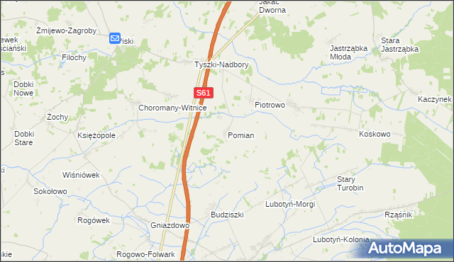 mapa Pomian, Pomian na mapie Targeo
