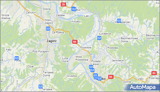 mapa Postołów, Postołów na mapie Targeo