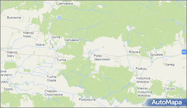 mapa Potok Jaworowski, Potok Jaworowski na mapie Targeo