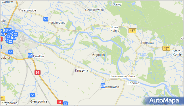 mapa Prędocin gmina Skarbimierz, Prędocin gmina Skarbimierz na mapie Targeo