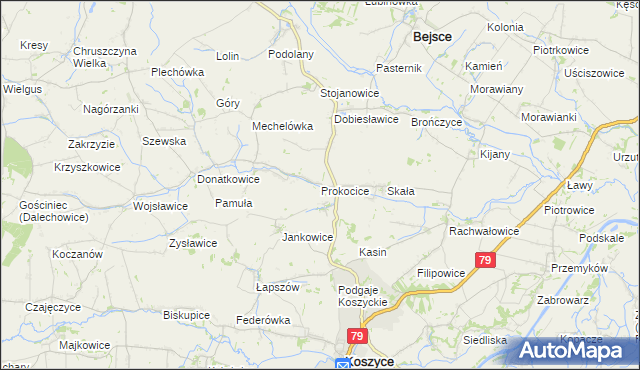 mapa Prokocice, Prokocice na mapie Targeo