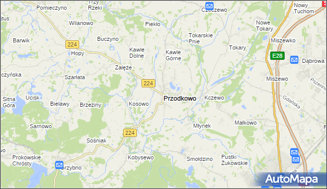 mapa Przodkowo, Przodkowo na mapie Targeo