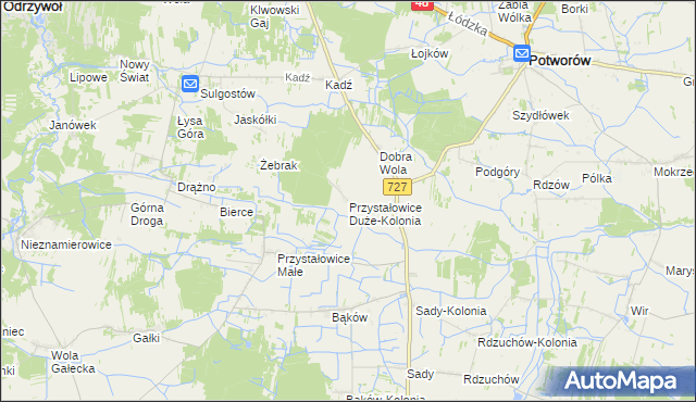 mapa Przystałowice Duże-Kolonia, Przystałowice Duże-Kolonia na mapie Targeo