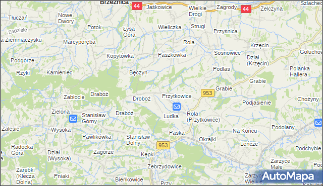 mapa Przytkowice, Przytkowice na mapie Targeo