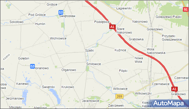 mapa Pustki Śmiłowskie, Pustki Śmiłowskie na mapie Targeo