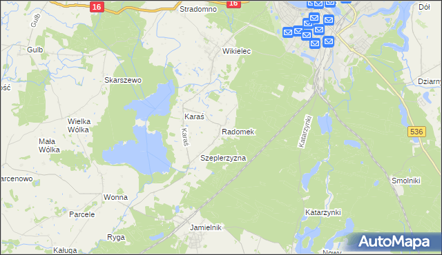 mapa Radomek gmina Iława, Radomek gmina Iława na mapie Targeo