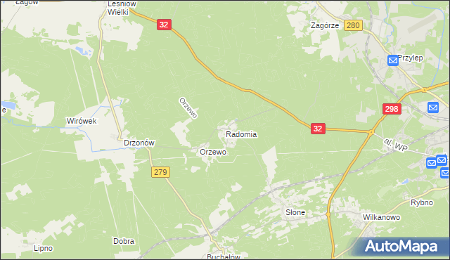 mapa Radomia, Radomia na mapie Targeo