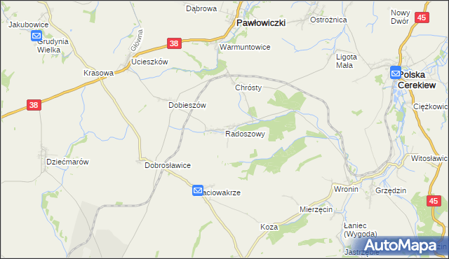 mapa Radoszowy, Radoszowy na mapie Targeo