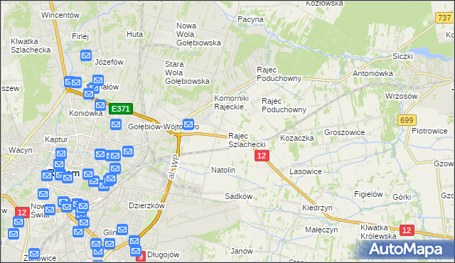 mapa Rajec Szlachecki, Rajec Szlachecki na mapie Targeo